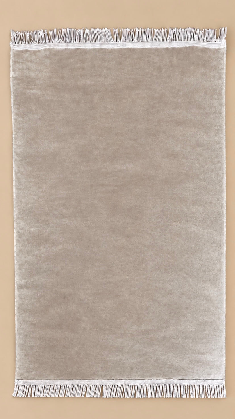 Tapis de prière fin gris de l'ensemble Coran, tapis et musc