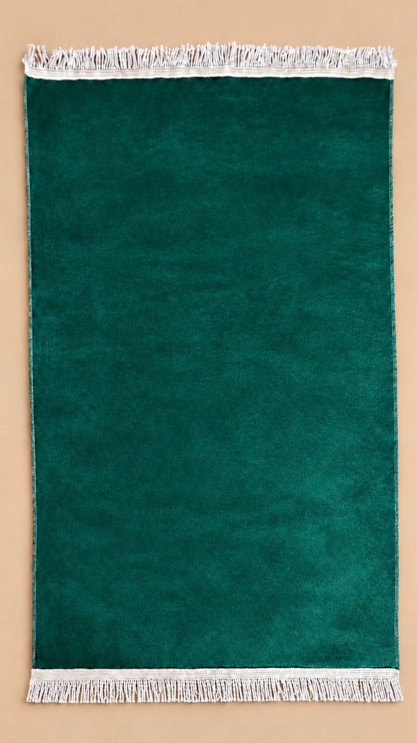 Tapis de prière fin en velours, vert