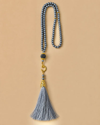 Tasbih 99 perles gris de l'ensemble Coran et tasbih
