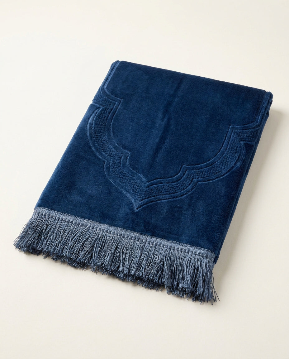 Tapis de prière matelassé - Bleu marine
