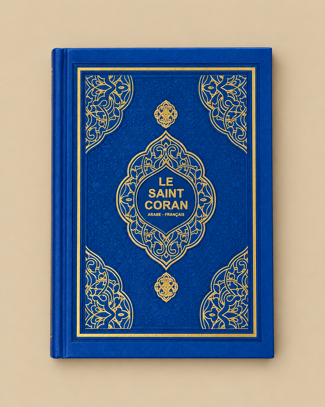Coran bilingue arabe-français bleu marine de l'ensemble Coran et tasbih