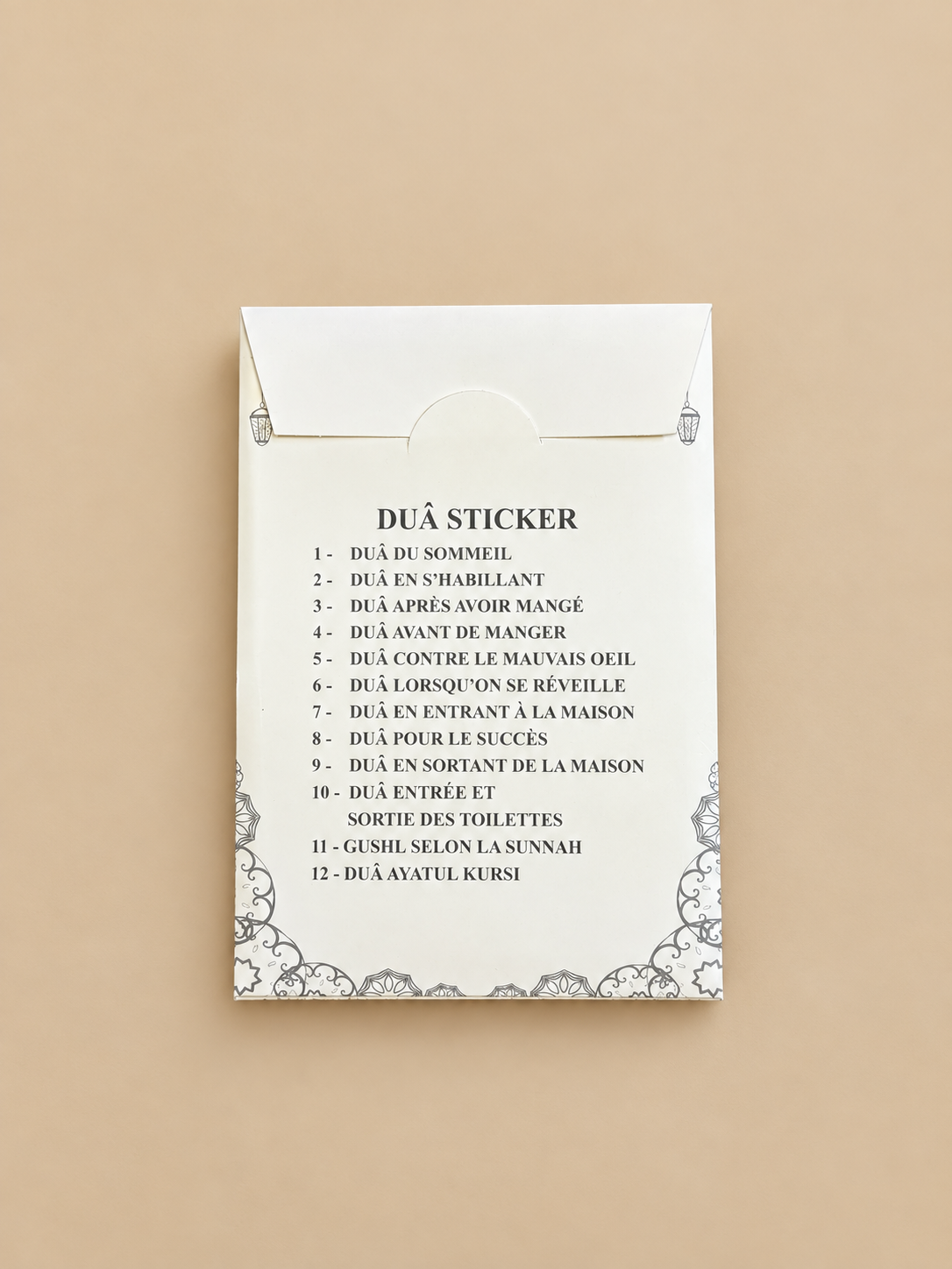 Dos de la pochette avec la liste des 12 duâ