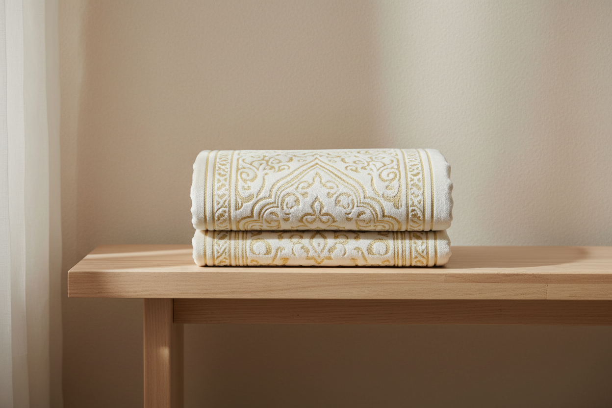 Tapis de prière en velours blanc