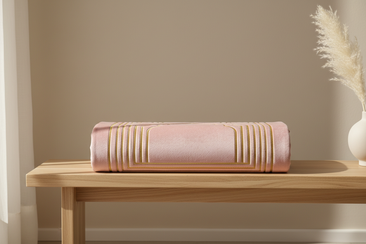 Tapis de prière en velours rose