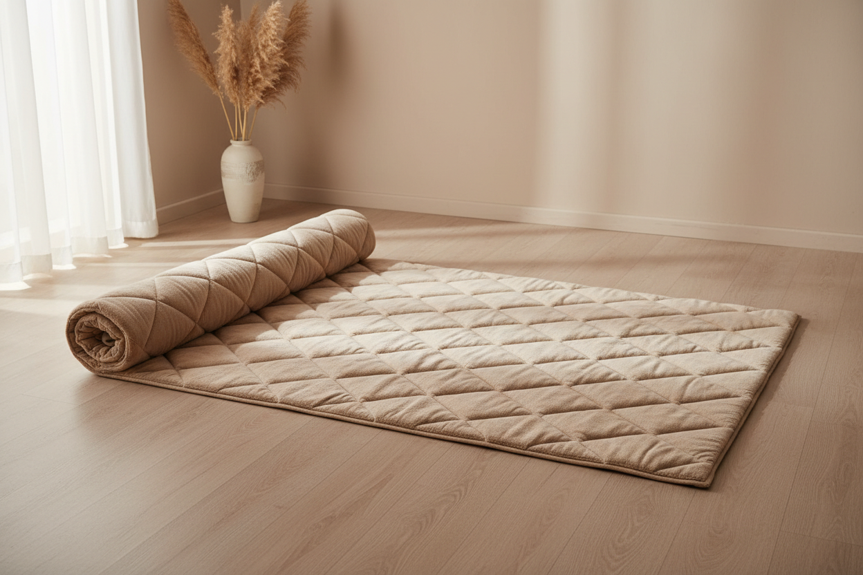 Tapis de prière épais beige