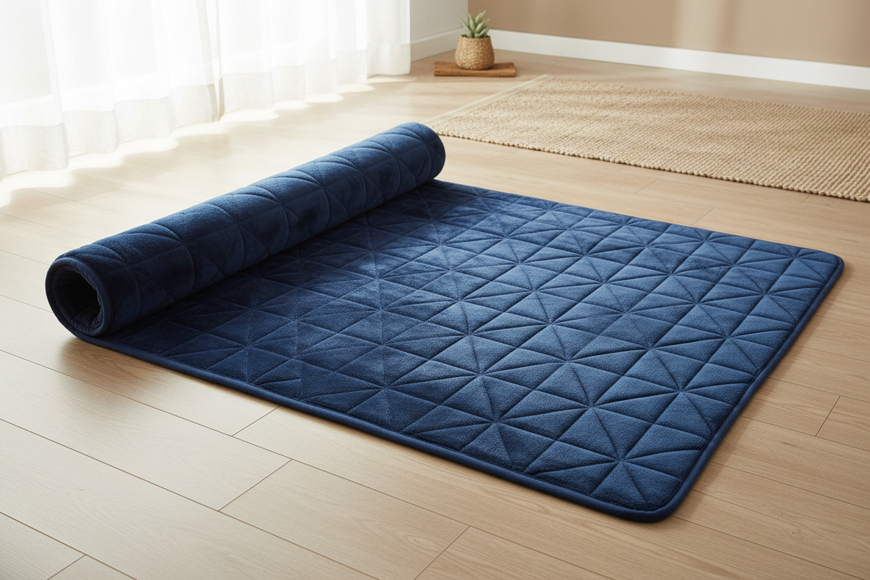 Tapis de prière épais bleu marine