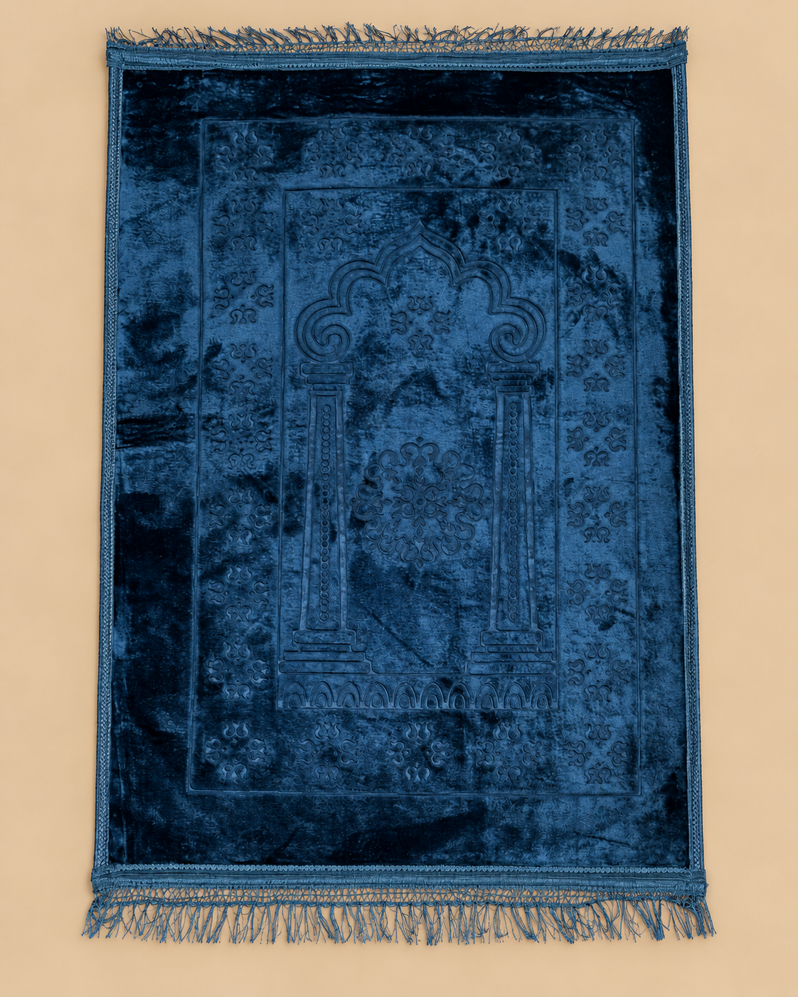Tapis de prière épais bleu marine de l'ensemble confort