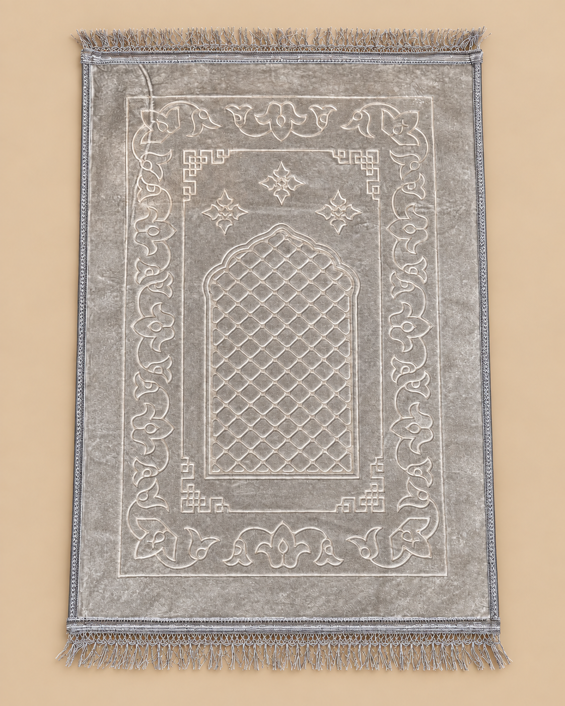 Tapis de prière épais gris clair de l'ensemble confort