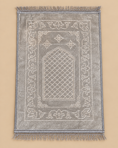 Tapis de prière épais gris clair de l'ensemble confort