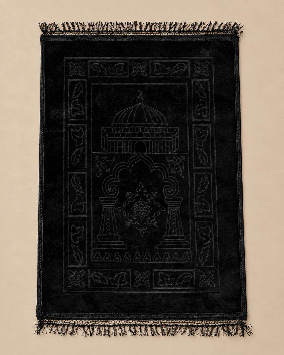 Tapis de prière épais noir de l'ensemble confort