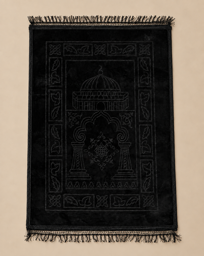 Tapis de prière épais noir de l'ensemble confort